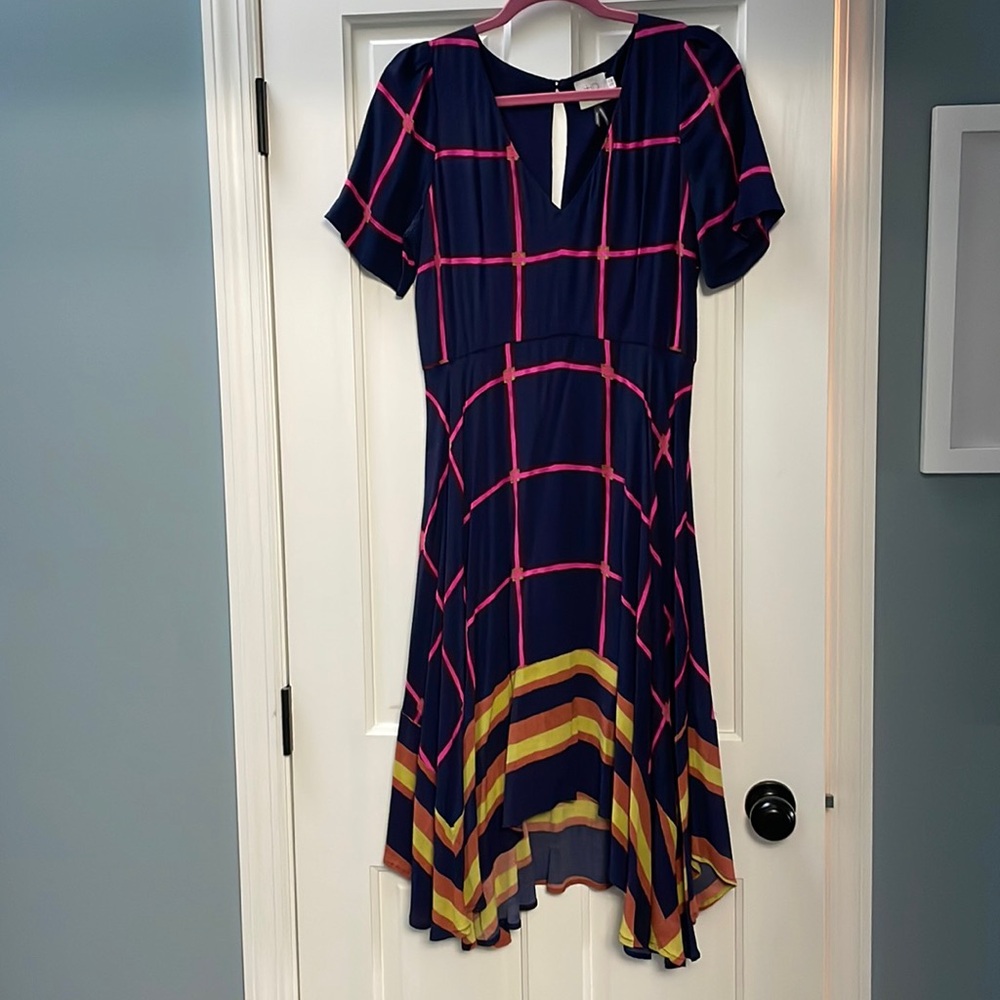 Anthropologie handkerchief hem geometric dress